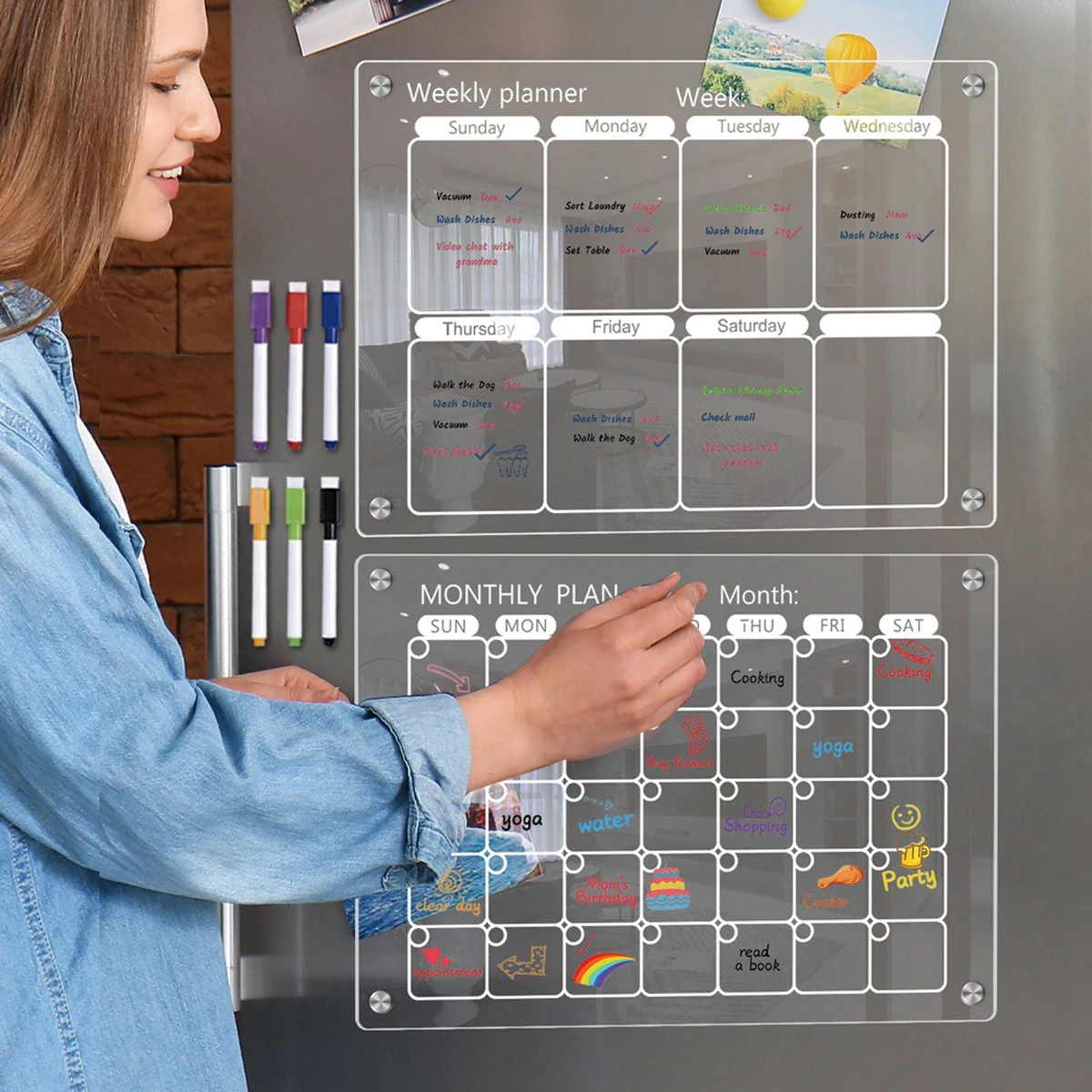 Tablero transparente con uso tipo planificador