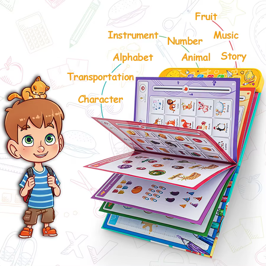 Libro táctil inglés niños con sonido bolígrafo – Regalo educativo - imagen 3