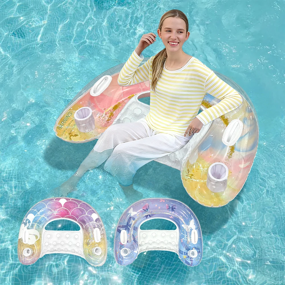 Silla flotante inflable para piscina y playa – asiento individual - imagen 3