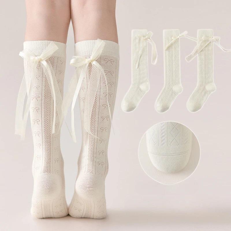 Calcetines altos con lazo Lolita JK de malla transpirable niño y niña - imagen 5