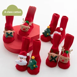 Tregren calcetines antideslizantes de Navidad para bebé Reno Santa
