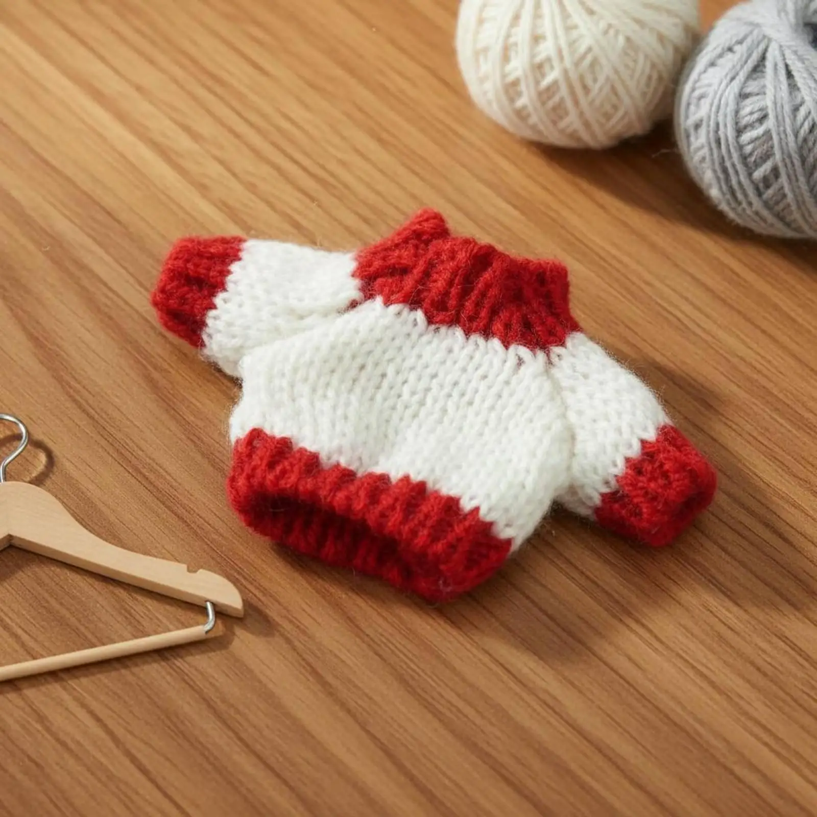 Suéter de punto en miniatura para muñeca de 8 cm