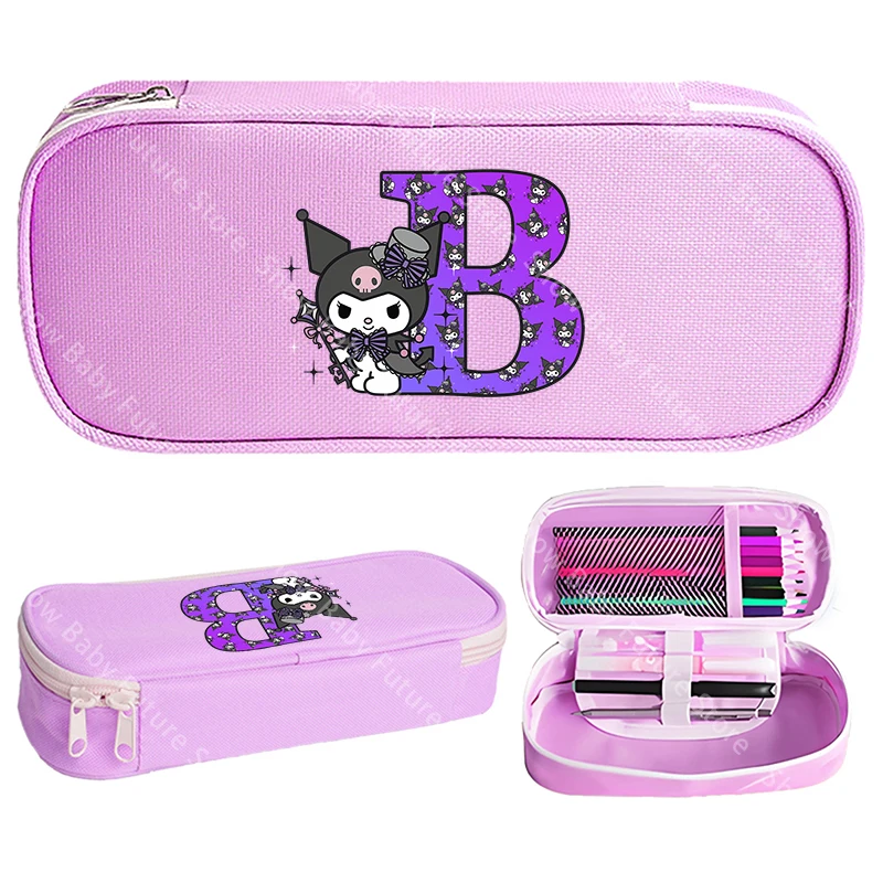 Estuche escolar Kuromi de tela Oxford con letras para niñas - imagen 2