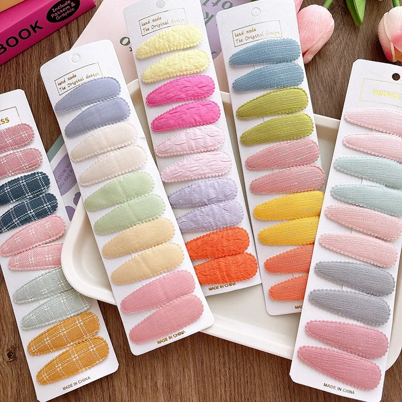 Lote de 10 pinzas infantiles color caramelo con brillo