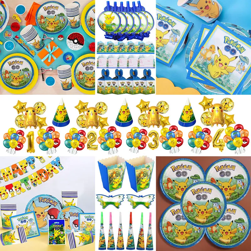 Decoración de cumpleaños Pokémon Pikachu para mesa festiva - imagen 2
