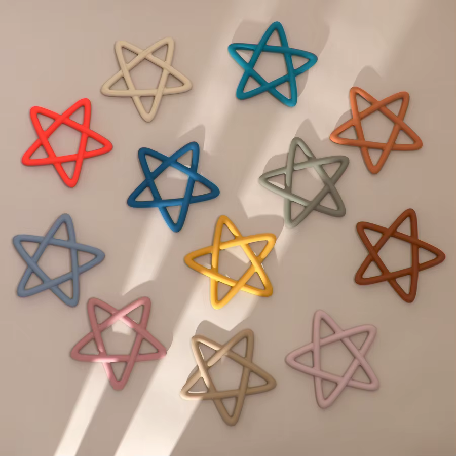 Mordedor de silicona para bebé estrella – Dentición suave y segura - imagen 5