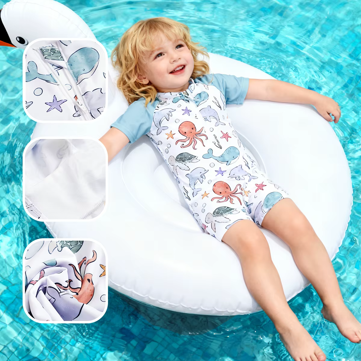 HappyFlute camiseta de natación protección solar reutilizable niños