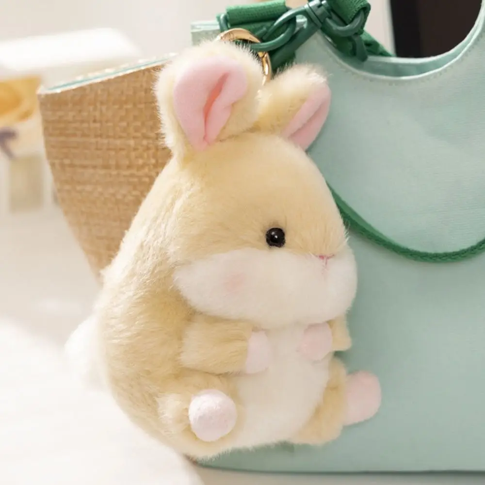 Llavero peluche de hamster con acabado esponjoso