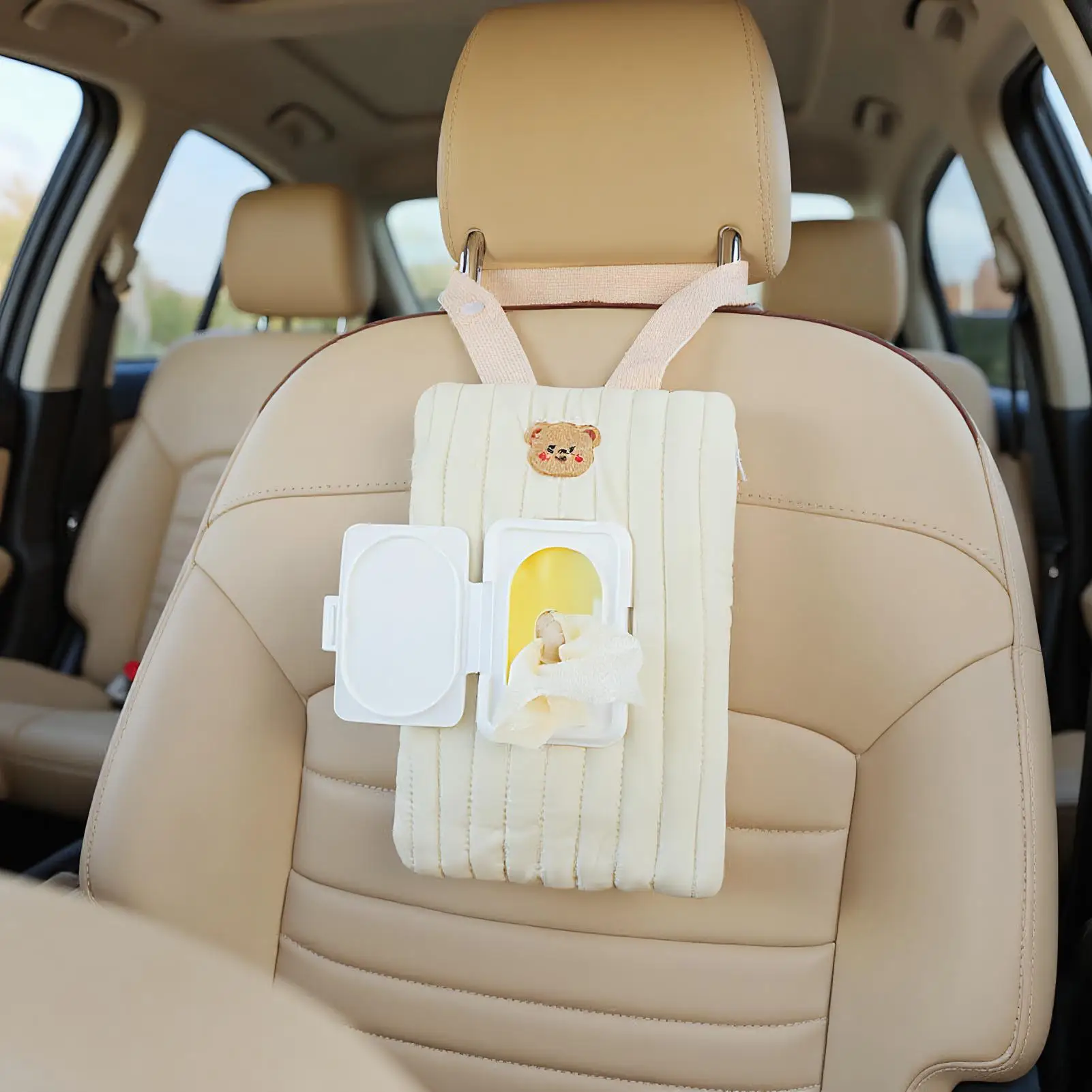 Bolsa porta toallitas húmedas de viaje colgante para coche y paseo - imagen 4