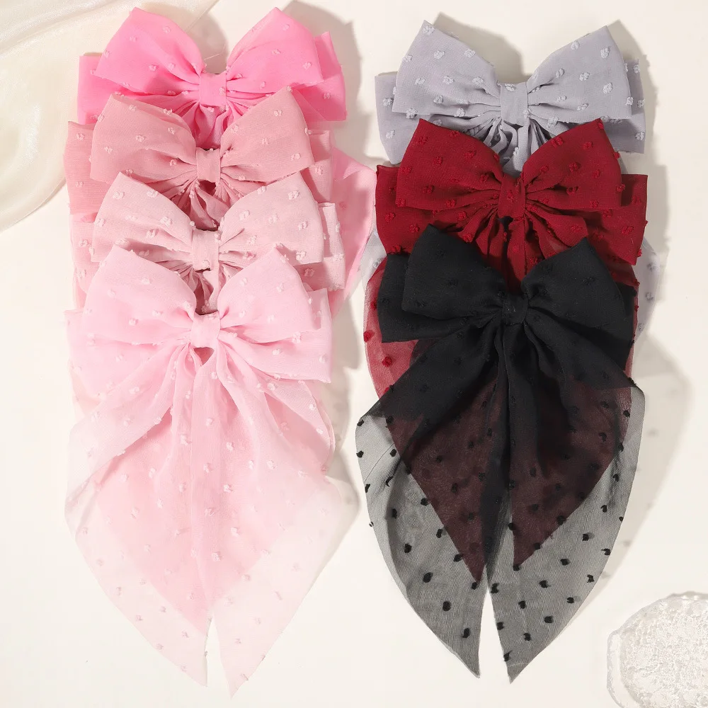Pasador pelo tipo pico pato lazo encaje para niñas estilo hada - imagen 3