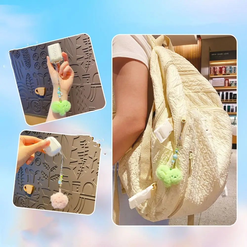 Llavero de peluche con letras y flores – tierno, original - imagen 2