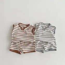 MILANCEL Conjunto Verano Niño Camiseta Rayada y Pantalón Corto