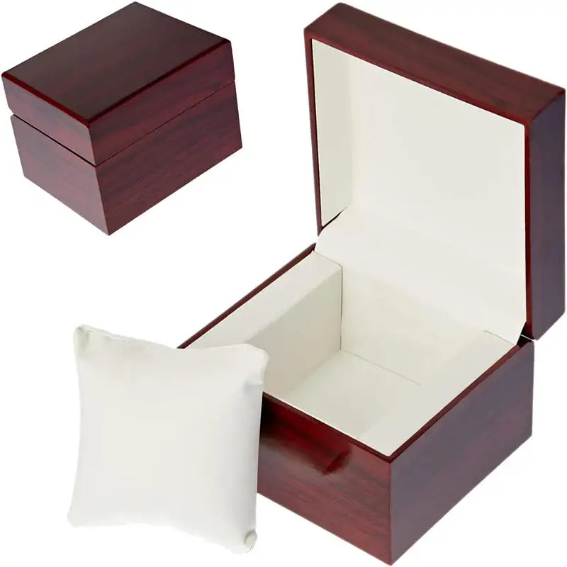 Caja para reloj de madera con almohadilla acolchada en casa - imagen 2
