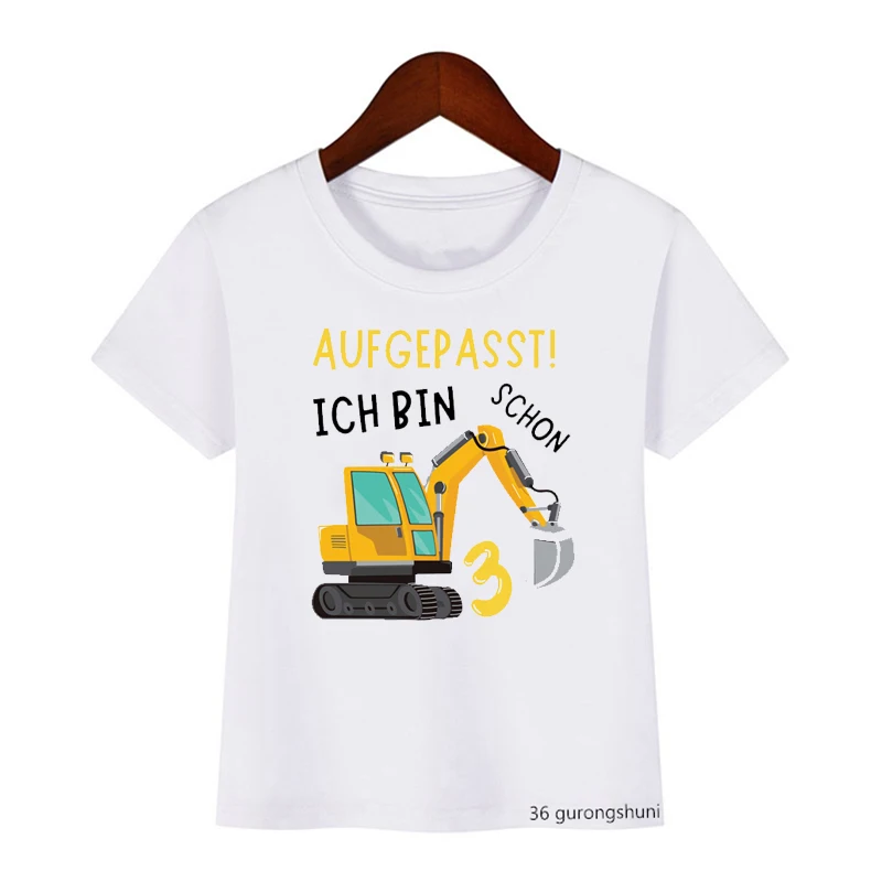 Camiseta Excavadora Manga Corta para Niños y Niñas - Diseño Divertido - imagen 2