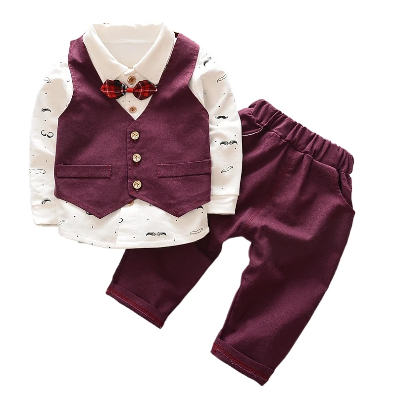 Conjunto infantil con chaleco, camisa y pantalones para niño pequeño - imagen 3