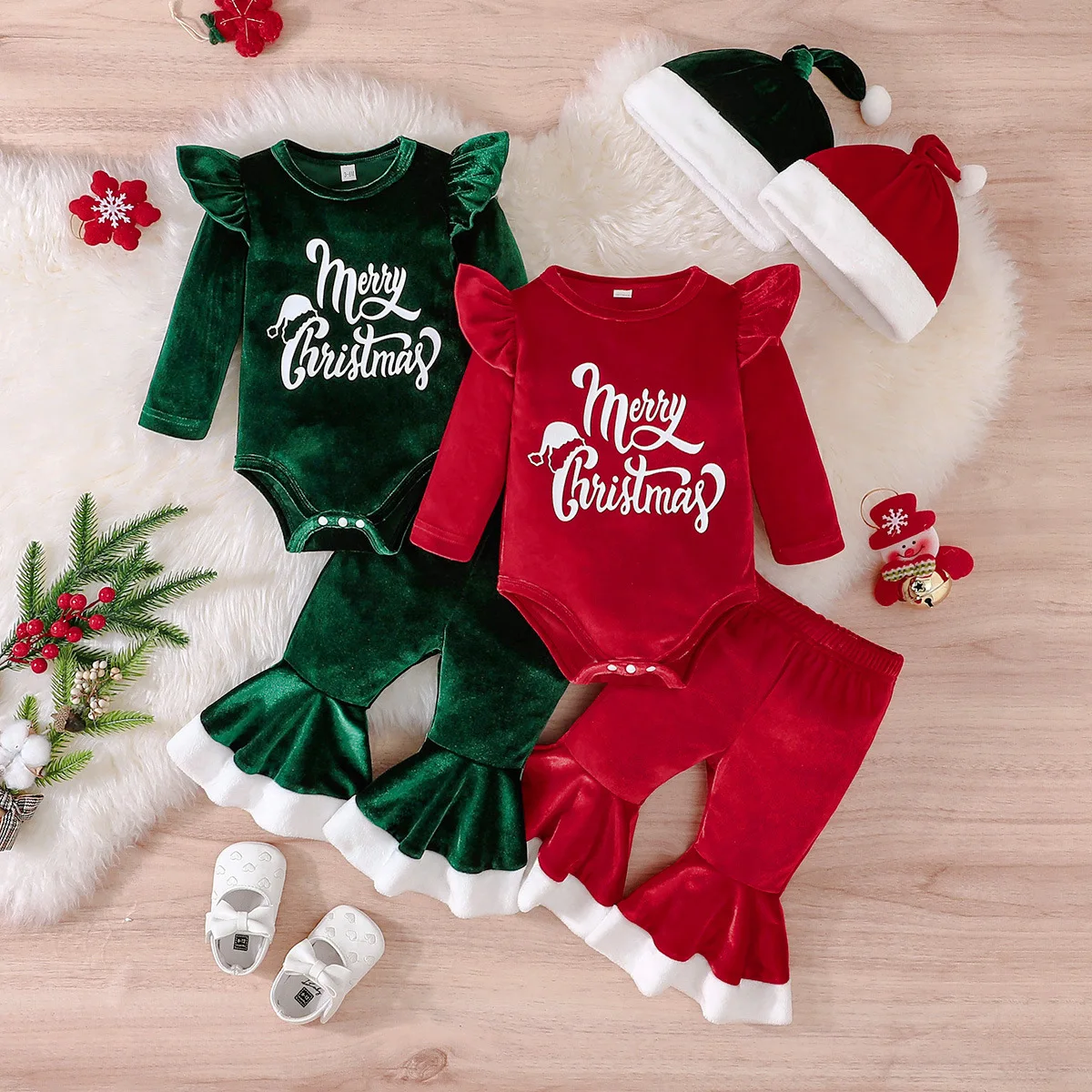 Conjunto de lana con motivos navideños para bebé niña - imagen 3