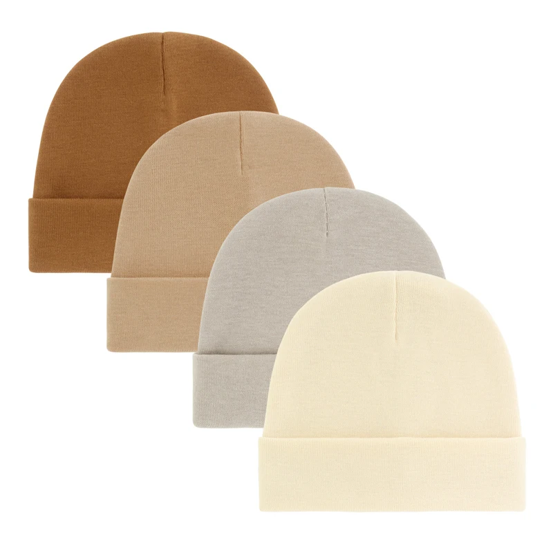 Gorros de algodón para recién nacido – Color sólido - imagen 3