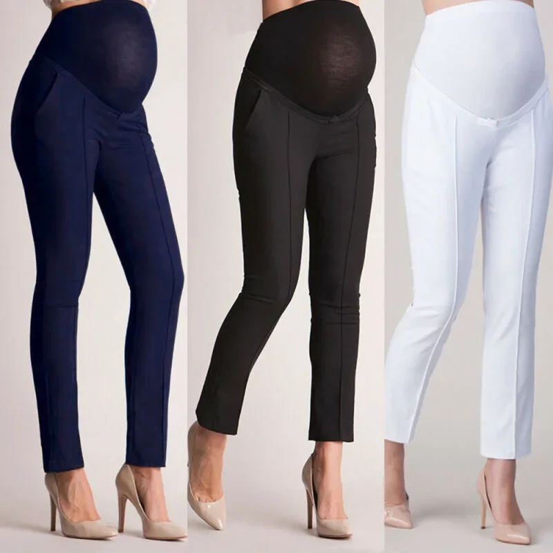 Pantalones de maternidad elásticos para embarazada, efecto vientre - imagen 5