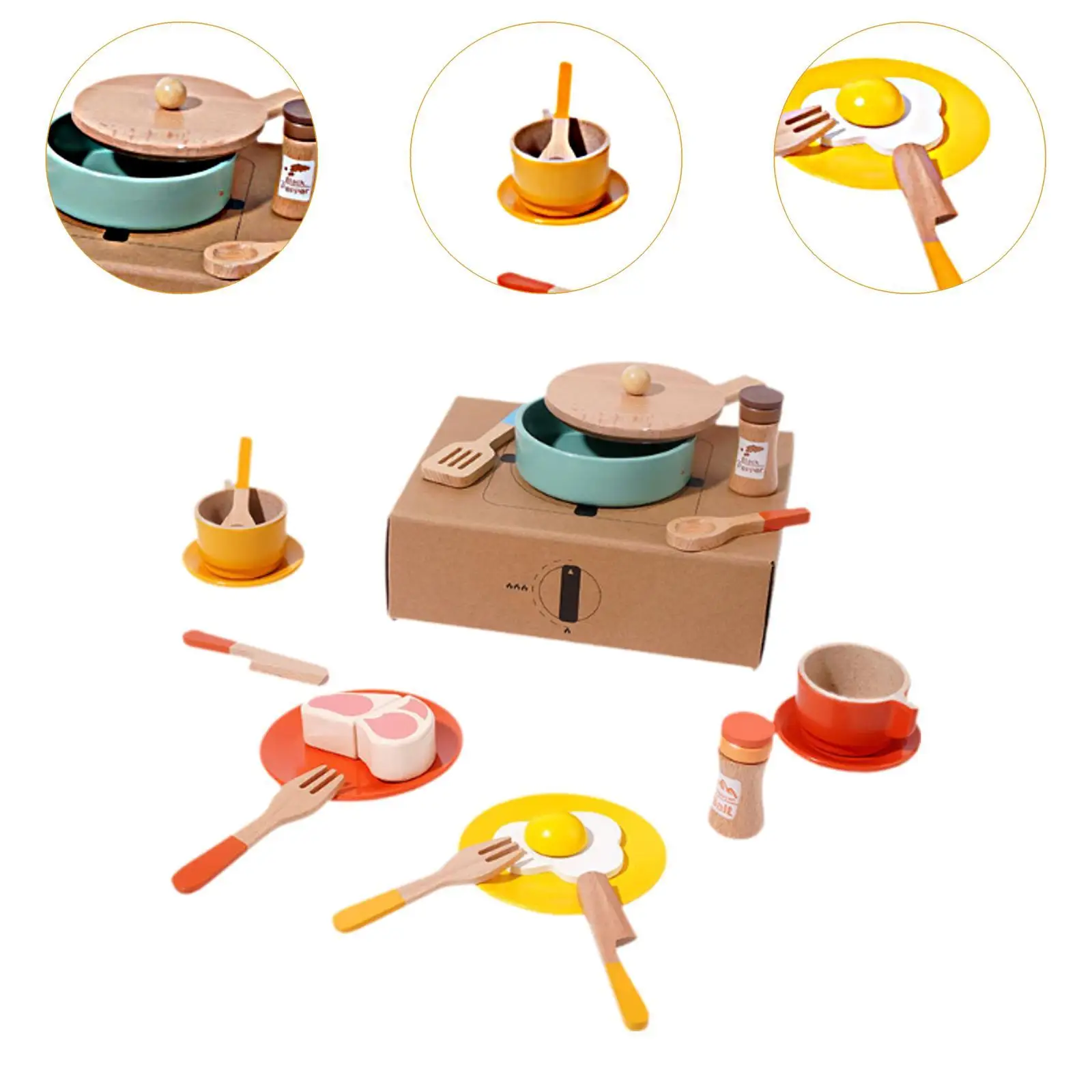 Juego de cocina infantil con sartén para simulación realista - imagen 3