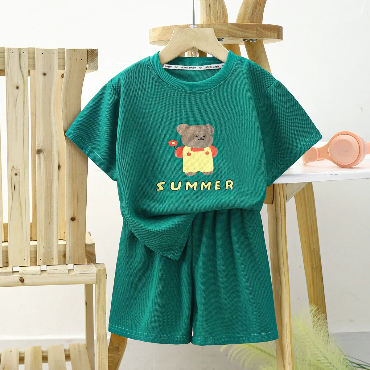 Conjunto bebé de algodón – Camiseta y short para verano - imagen 2