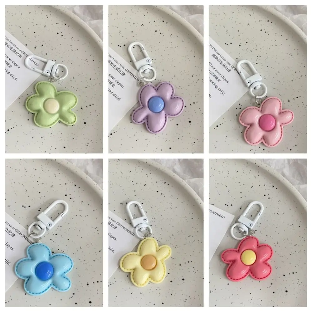 Llavero infantil de flores en resina, colgante mini decorativo