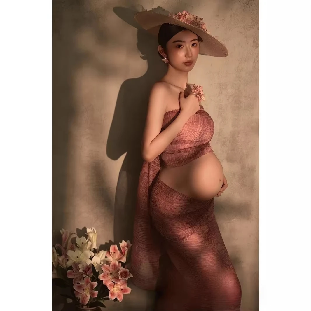 Vestido premamá elegante sin mangas para fotos de estilo retro - imagen 5