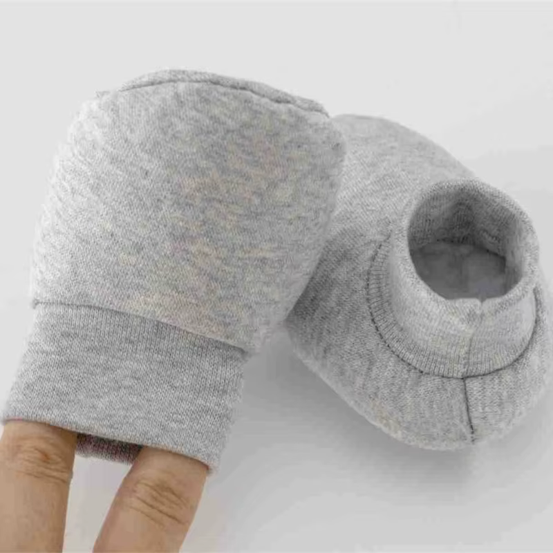 Gorro de algodón con manoplas antiarañazos para recién nacido - imagen 4