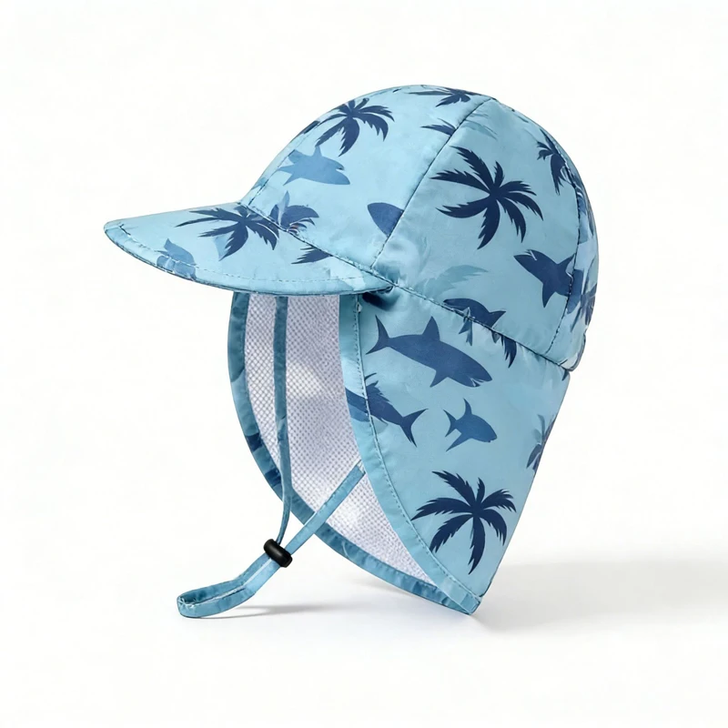 Gorro bebé protección solar con cuello, estilo verano - imagen 4