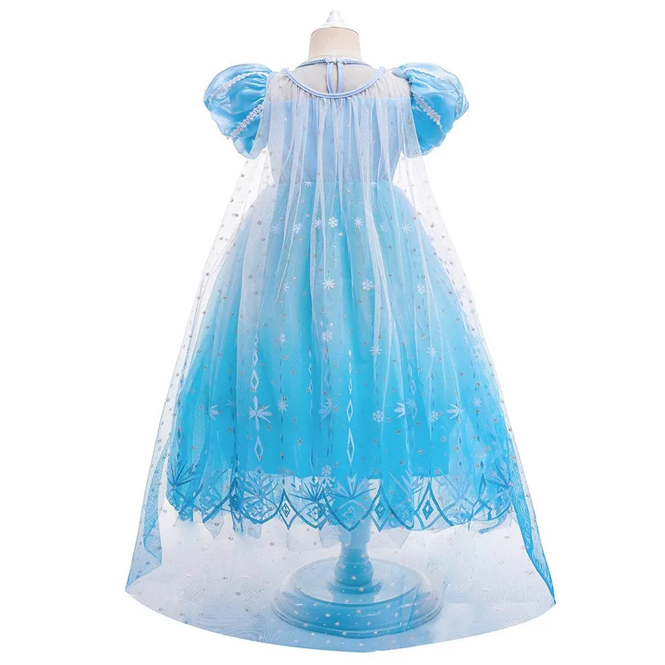 Disfraz Elsa Frozen para niña – Vestido de lentejuelas con capa - imagen 4