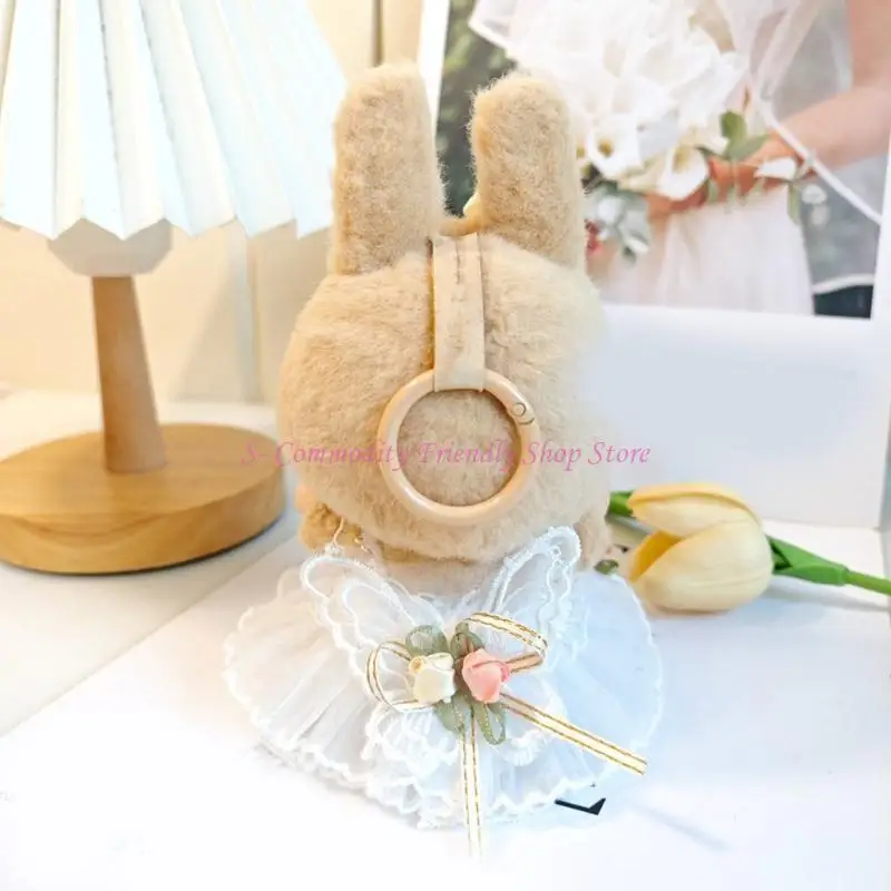 Conjunto vestido de novia y diadema para muñeca de felpa - imagen 4