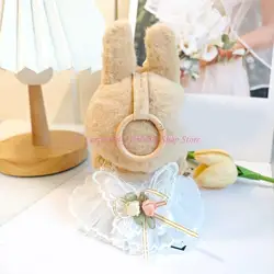 Conjunto vestido de novia y diadema para muñeca de felpa