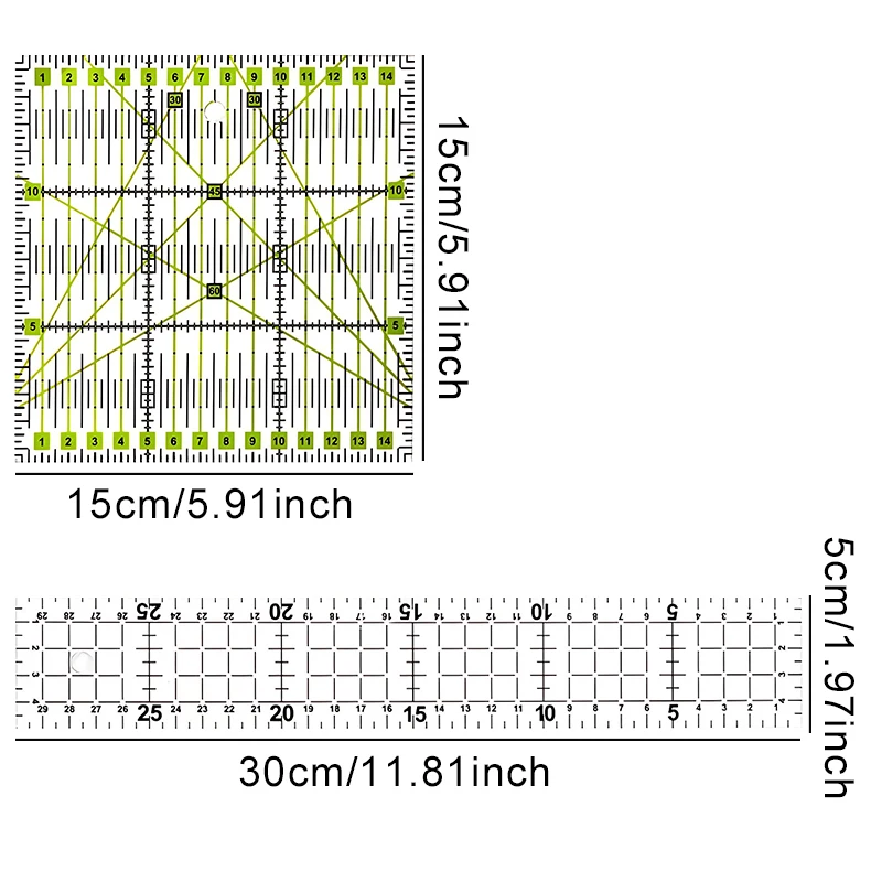 Regla acrílica de patchwork para corte y costura ZYF - imagen 4