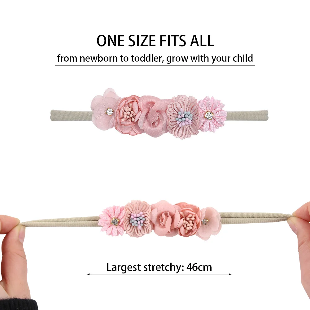 Diadema floral para bebé con piedras – Estilo princesa - imagen 2