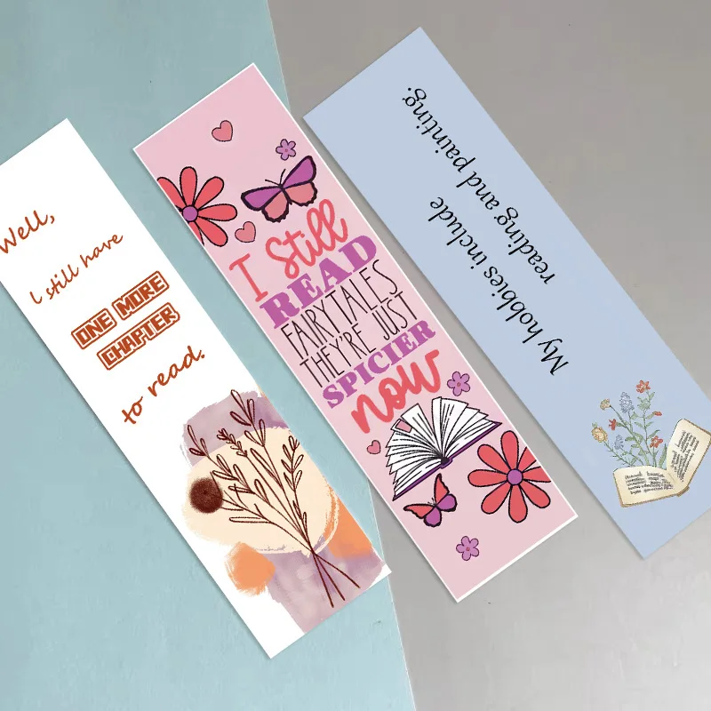 Marcapáginas de lectura para cuaderno escolar con clip y tarjetas