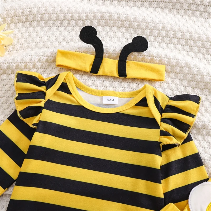 Tregren conjuntos de pelele bebé recién nacido niña con parche abeja - imagen 2
