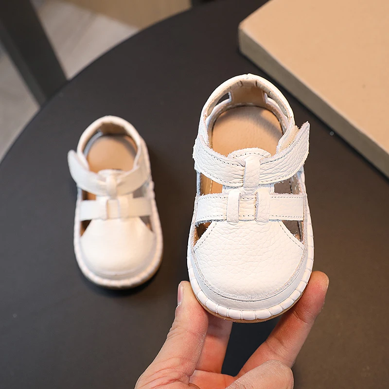 Sandalias de cuero genuino para niños con suela antideslizante - imagen 4