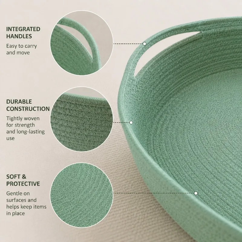 Cuerda de algodón orgánico en la cesta