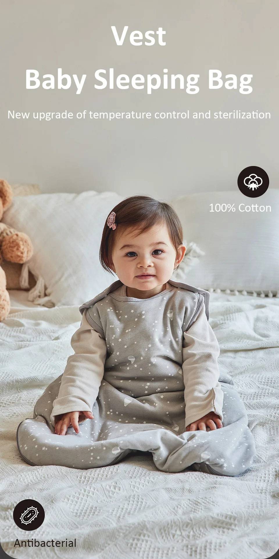 Saco de dormir con estampado de estrellas