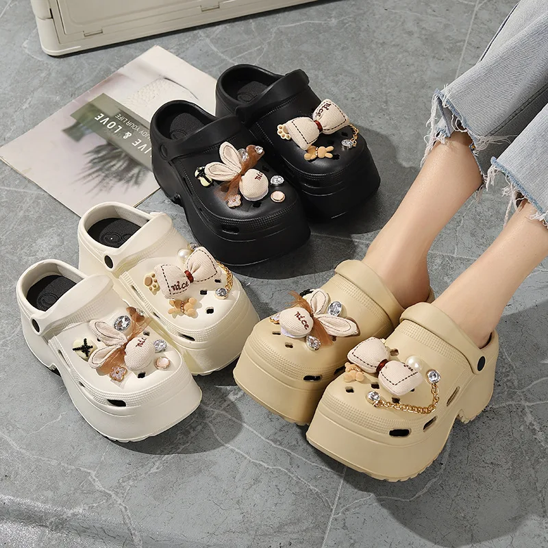 Sandalias de verano para niña con lazo y suela gruesa - imagen 5