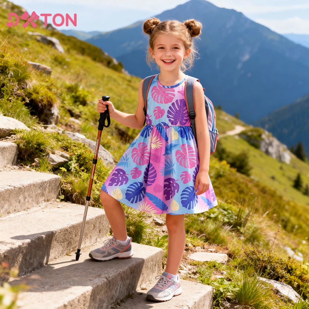 DXTON vestido verano niña acampanado estampado floral - imagen 2