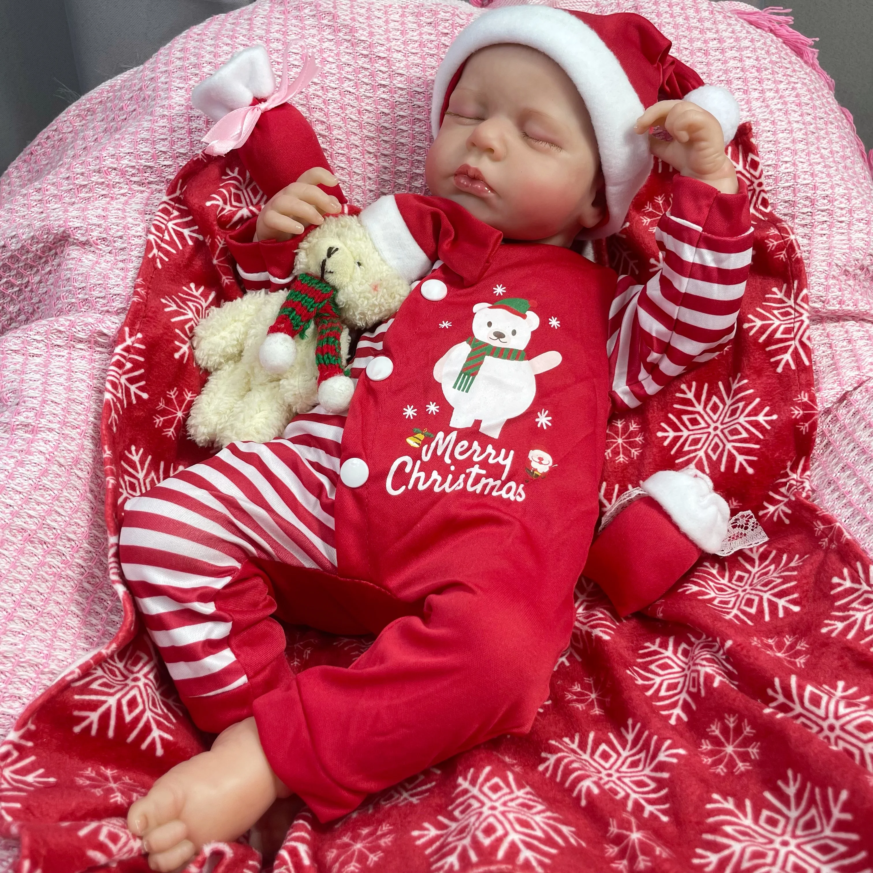 MRB Muñeca Reborn LouLou 50cm realista silicona 3D – Regalo Navidad - imagen 3
