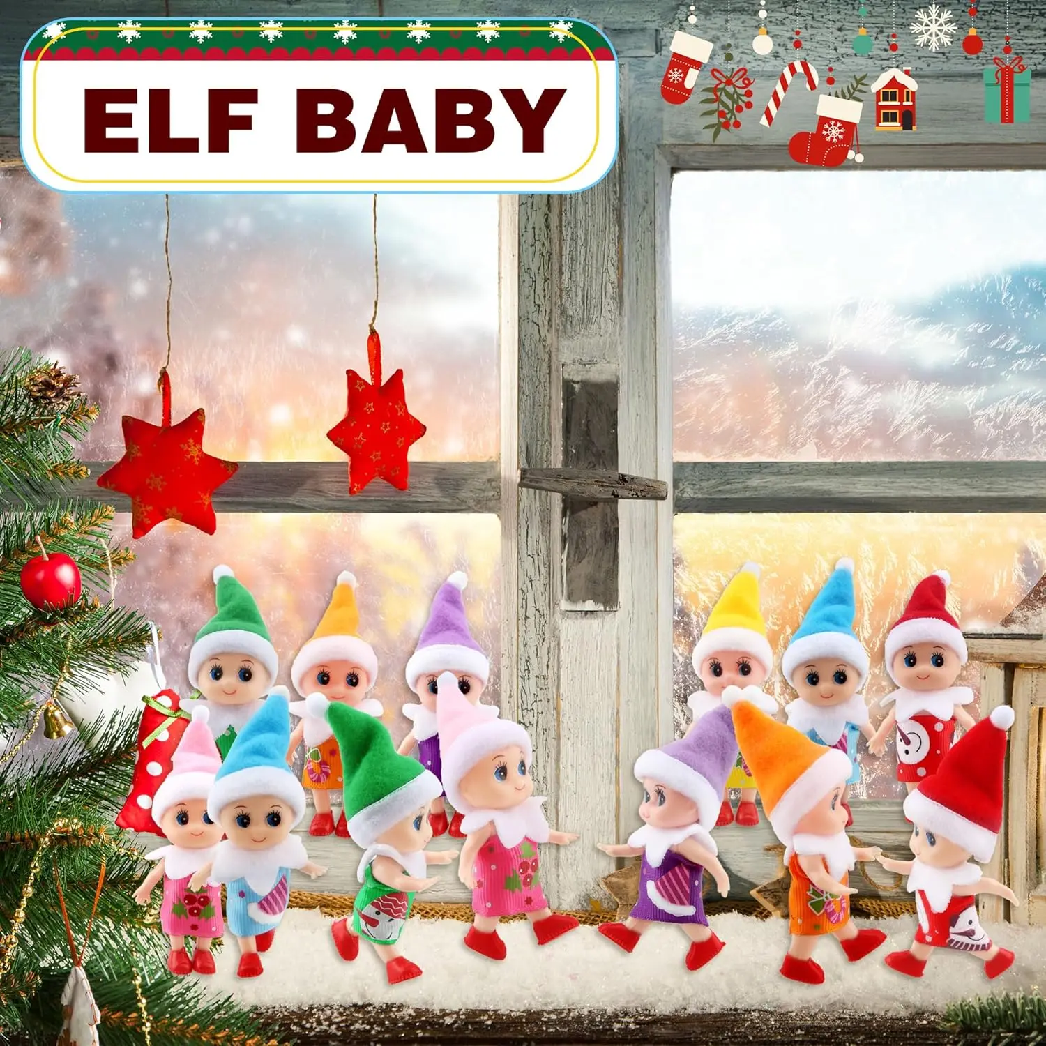Muñecos elfos de peluche para decoración navideña - imagen 4