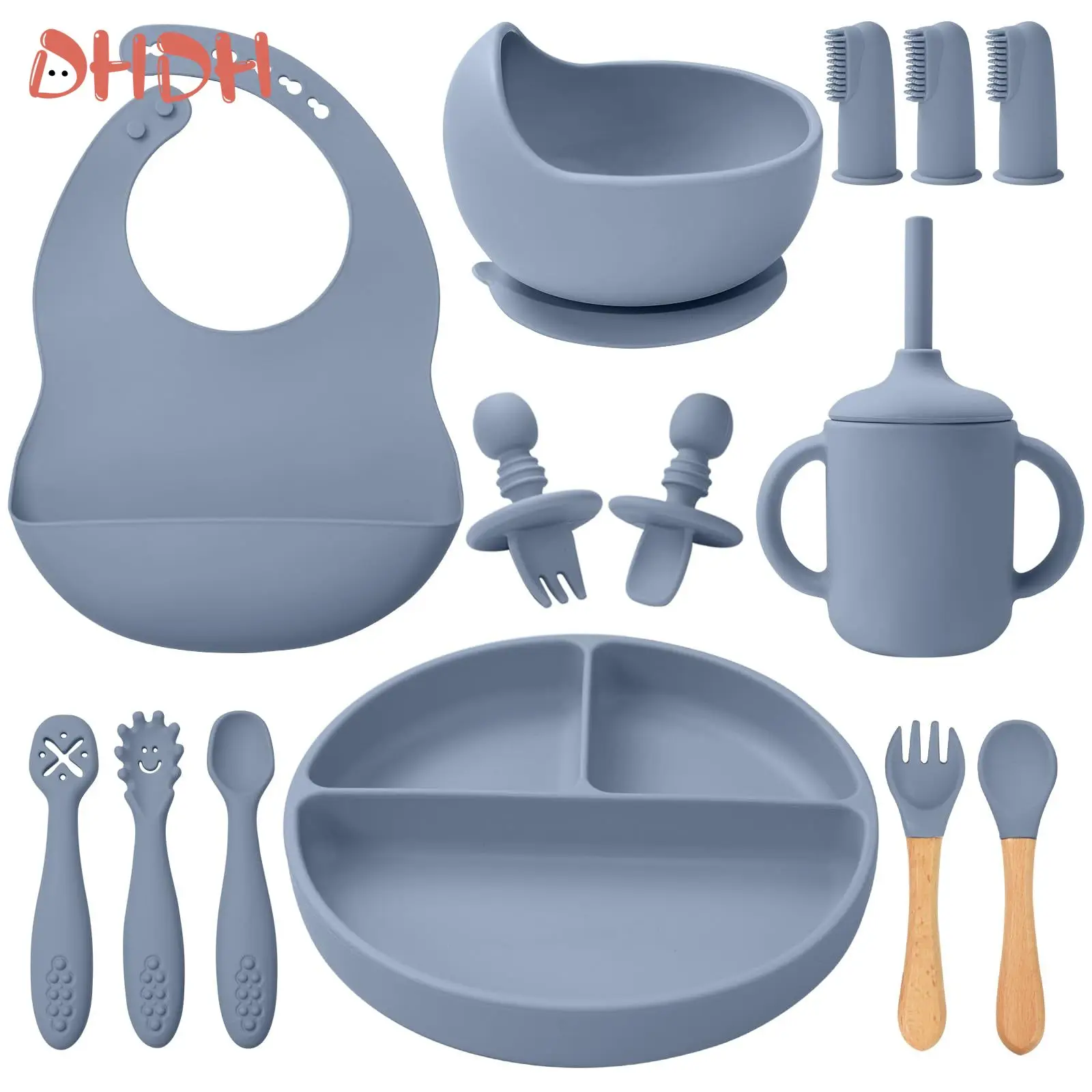 Vajilla de silicona para bebé – Set de destete