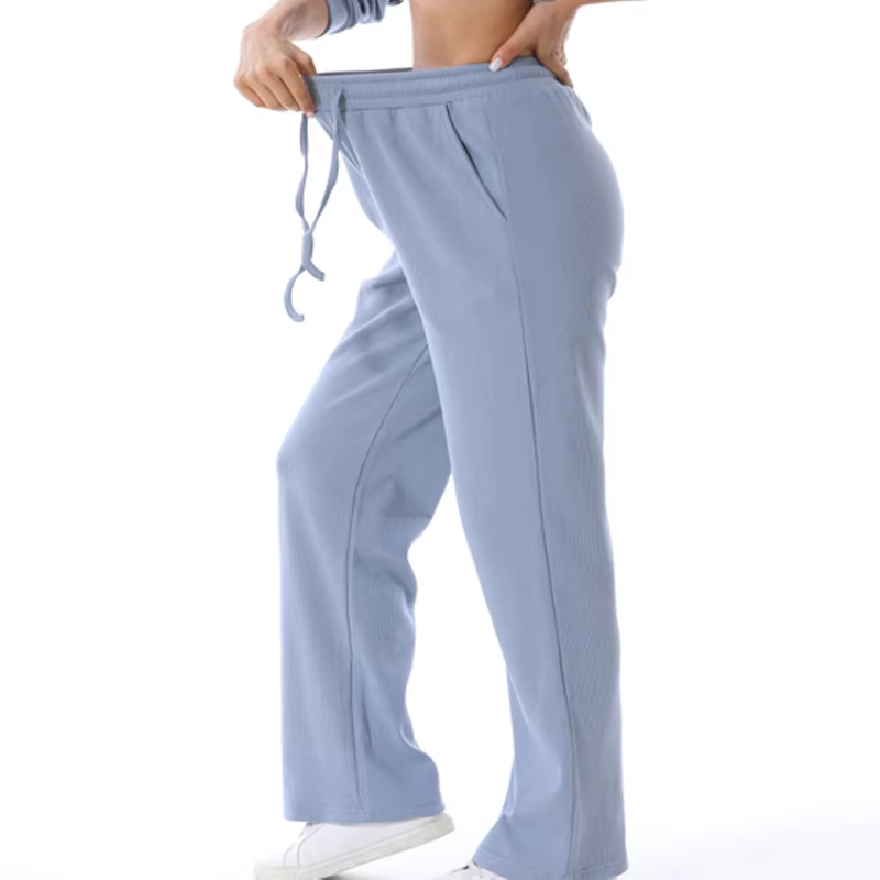 Pantalones de maternidad tipo waffle holgados en algodón para casa - imagen 5