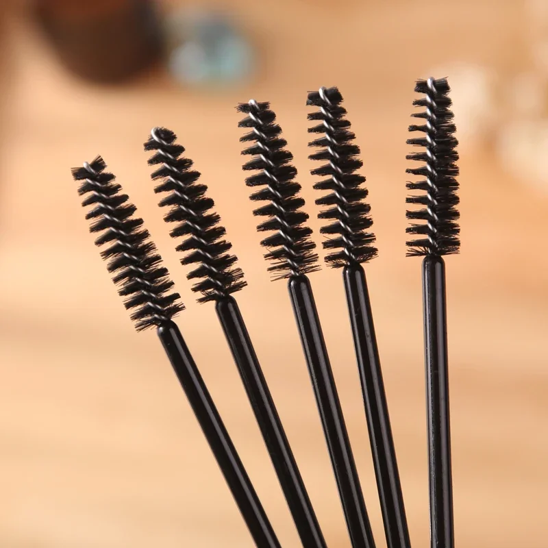 Cepillos desechables de nailon para pestañas y aplicadores rímel