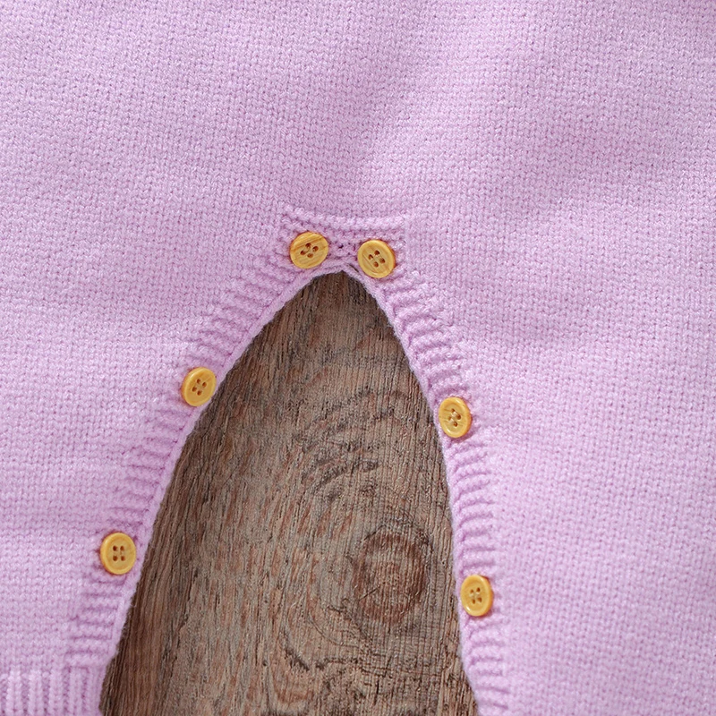 Pelele de invierno para recién nacida con cuello vuelto morado - imagen 4