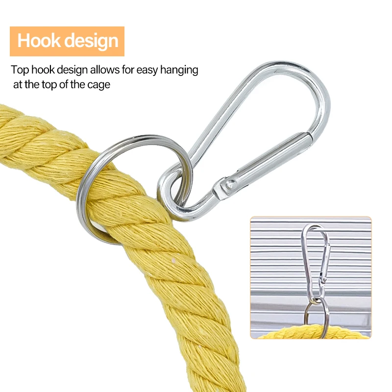 Juguete para loro de algodón con columpio y rope para masticar - imagen 2