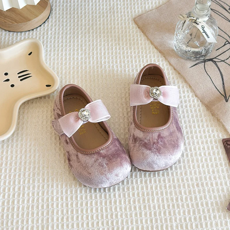 Zapatos de cuero para niña antideslizantes con lazo – Fiesta primavera - imagen 3