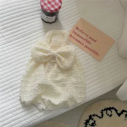 Vestido de falda abombada con lazo para perros pequeños primavera