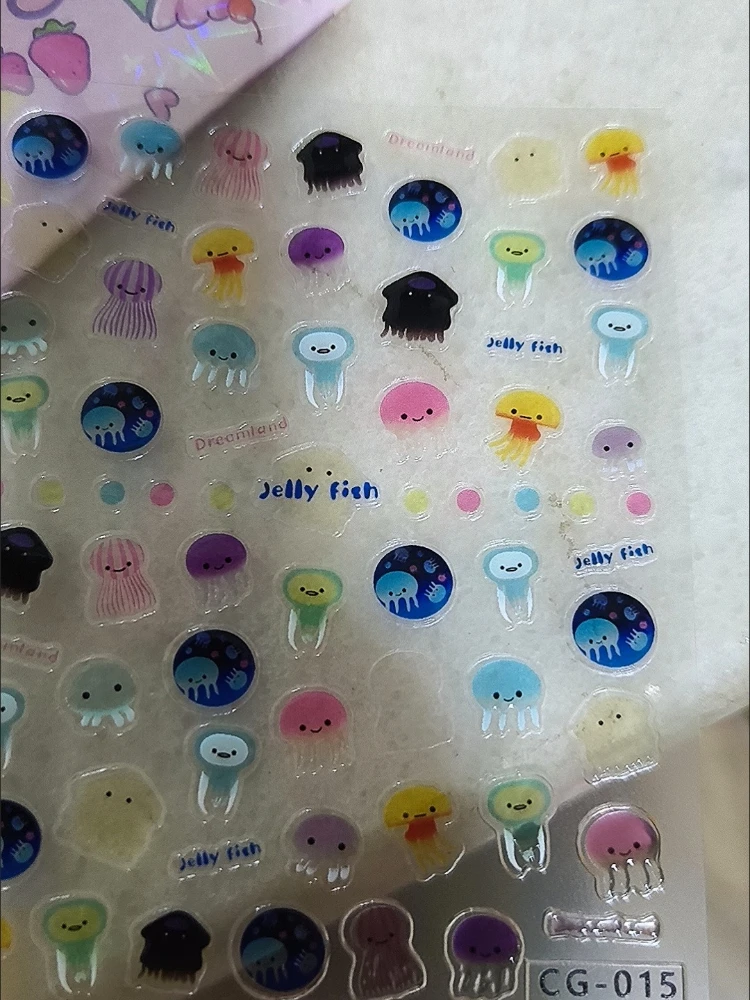 Pegatinas infantiles de peces marinos en gel para manualidades - imagen 3